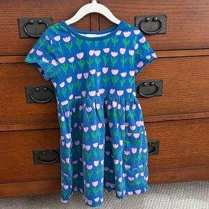 Floral Blue and Pink Kids Dress by Hanna Andersson - Size 5